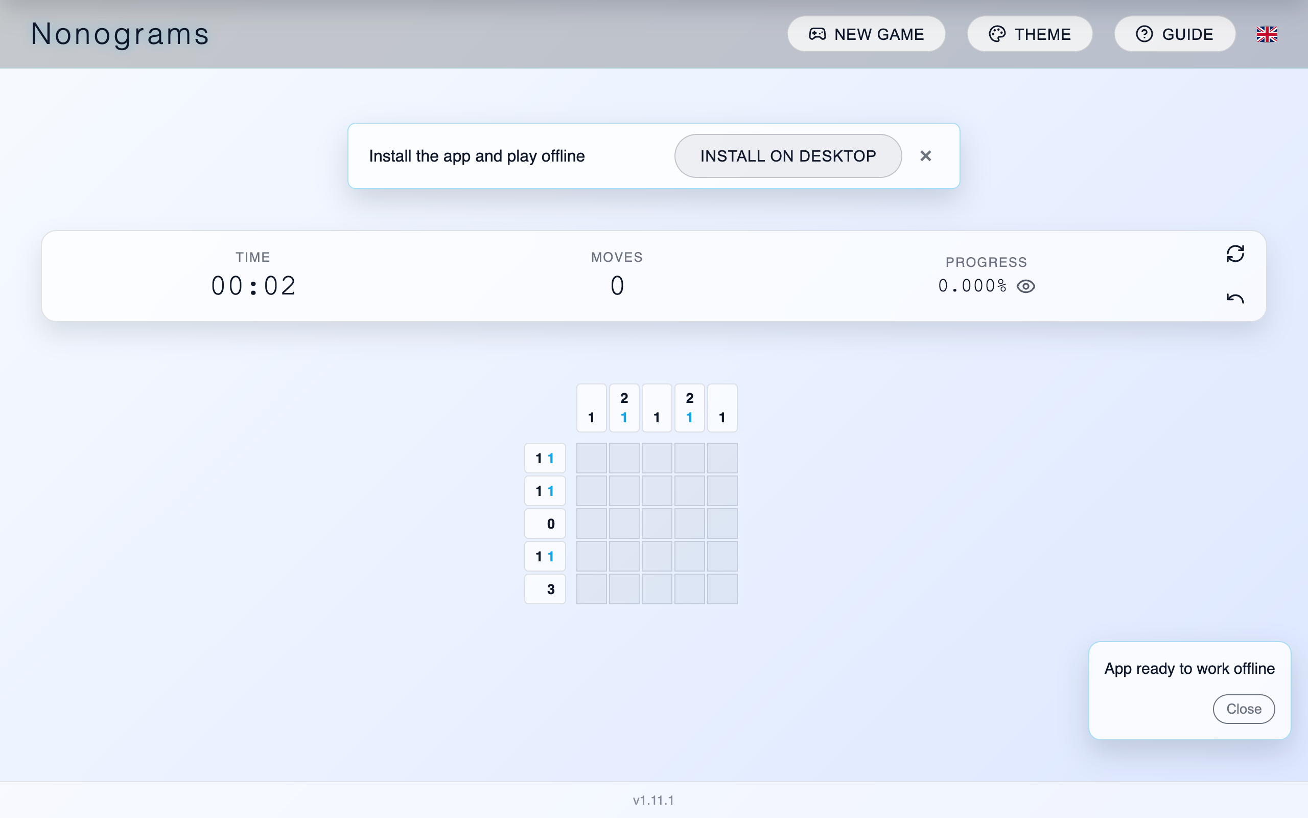 Nonograms Application Screenshot